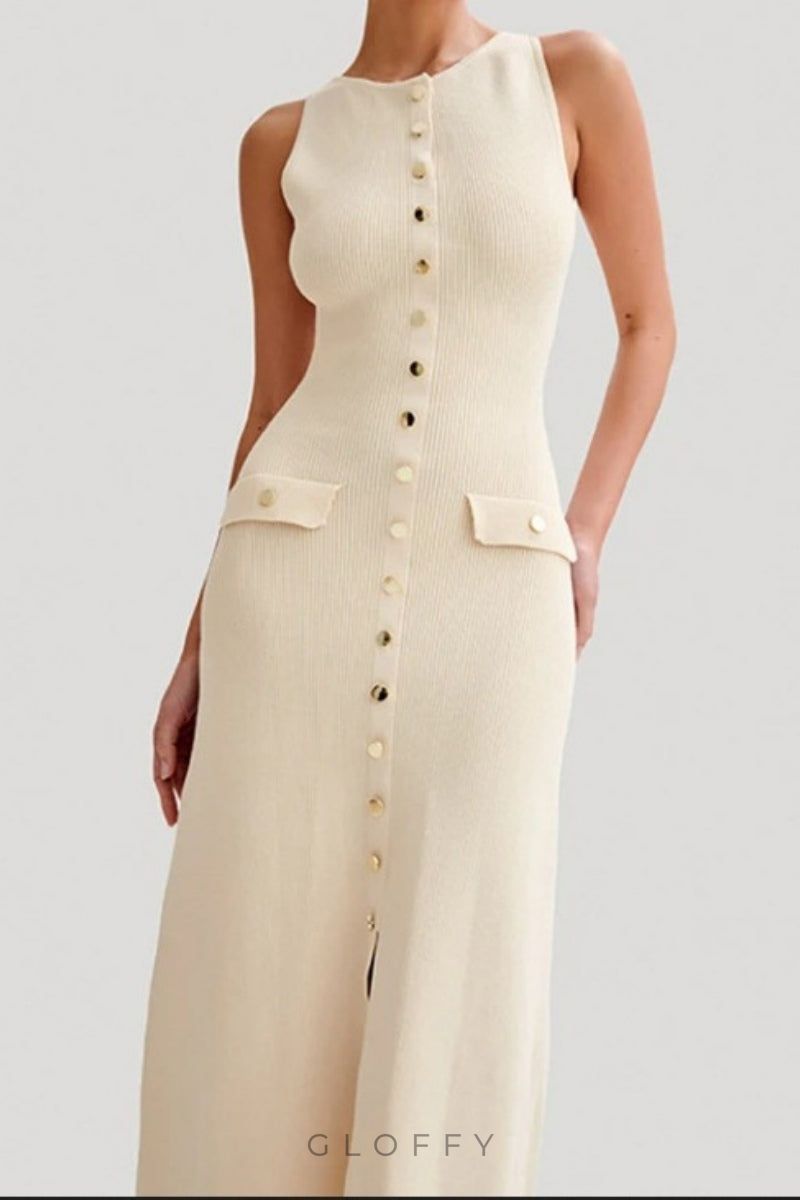 Ribbed Casual Chic Midi Elbise