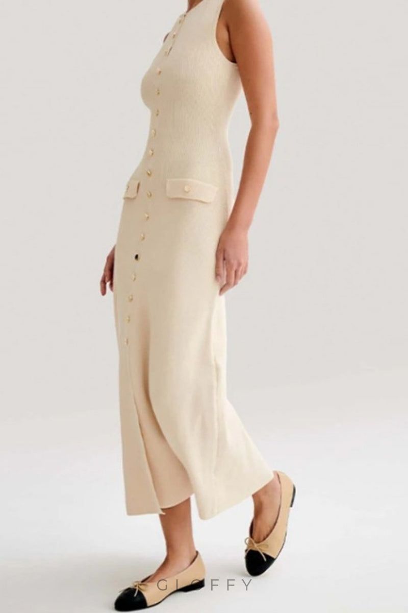 Ribbed Casual Chic Midi Elbise