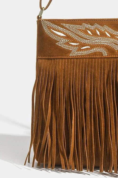 Western Cowboy Kahverengi Saçaklı Çapraz Çanta
