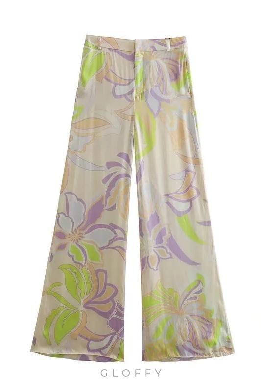 Selena Akış Desenli Bluz Takımı