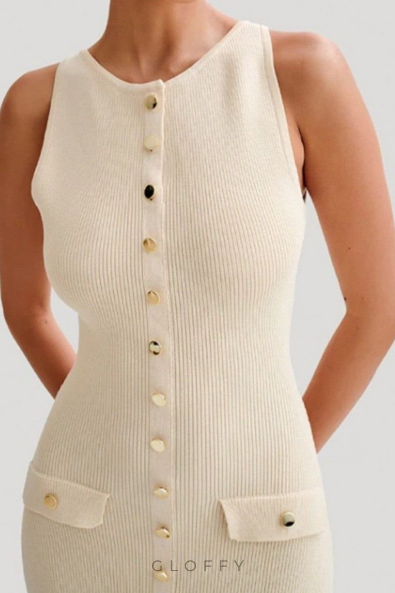 Ribbed Casual Chic Midi Elbise