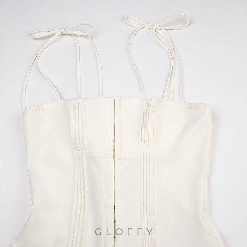 Bethi Beyaz Mini Elbise