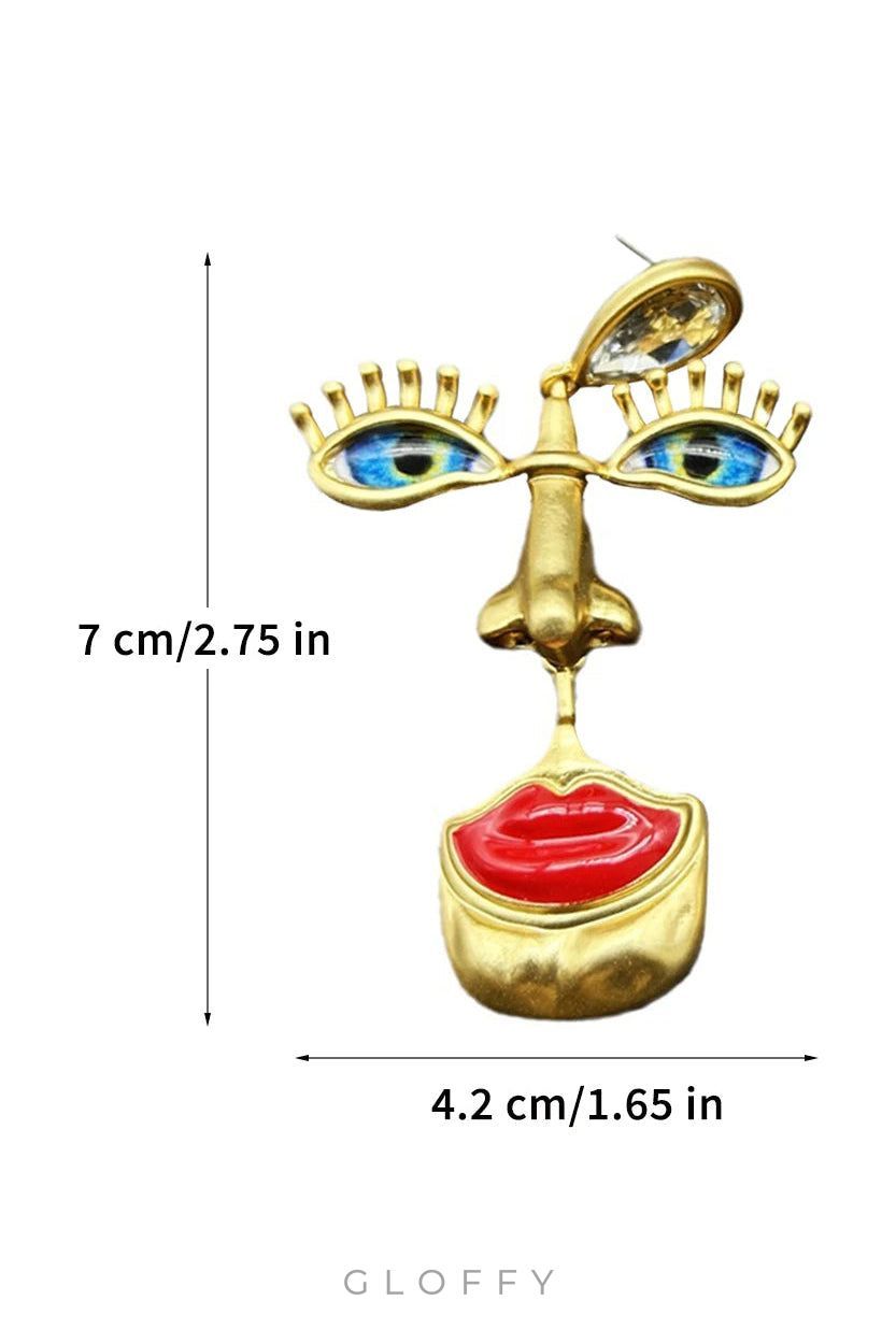 Nazar Boncuğu Retro Yüz Küpe