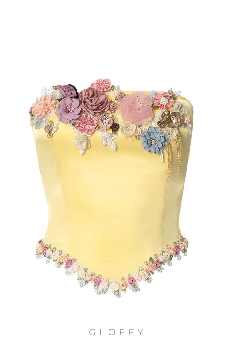 Anita Boncuklu Çiçekli Büstiyer