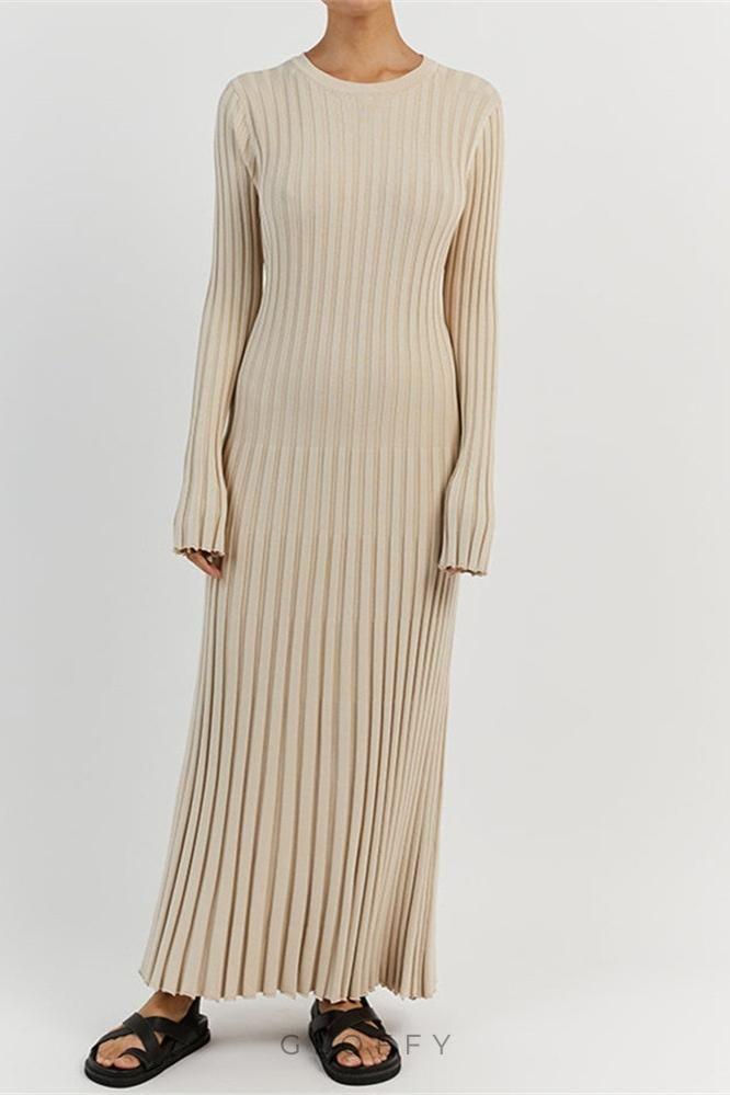 Antonia Rib Flare Maxi Örgü Elbise