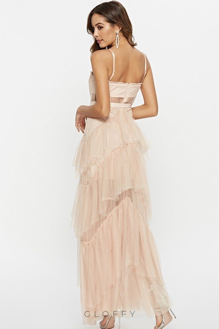 Arlene Korse Derili File Slip Uzun Elbise