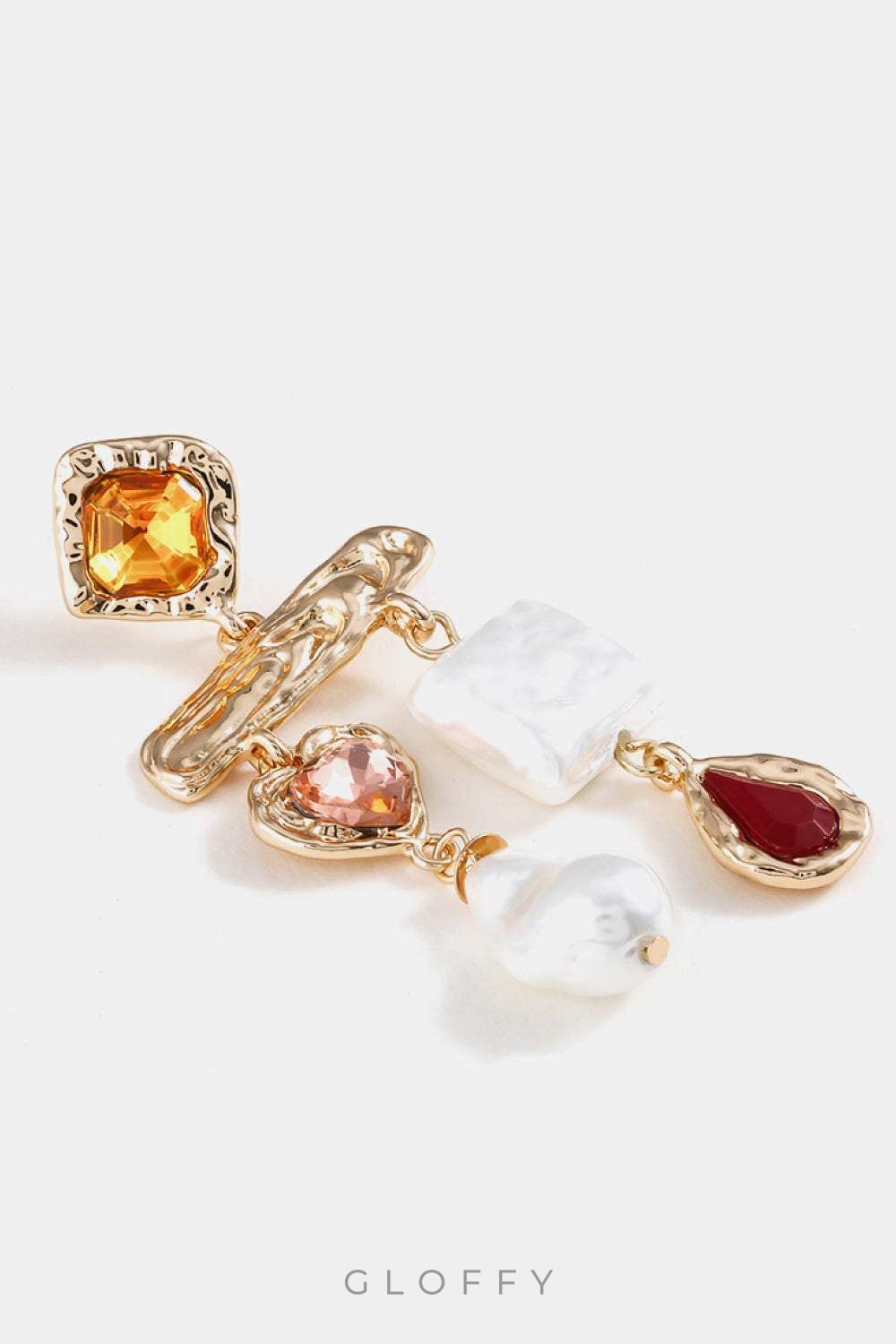 Barok Renkli Taşlı İnci Küpeler