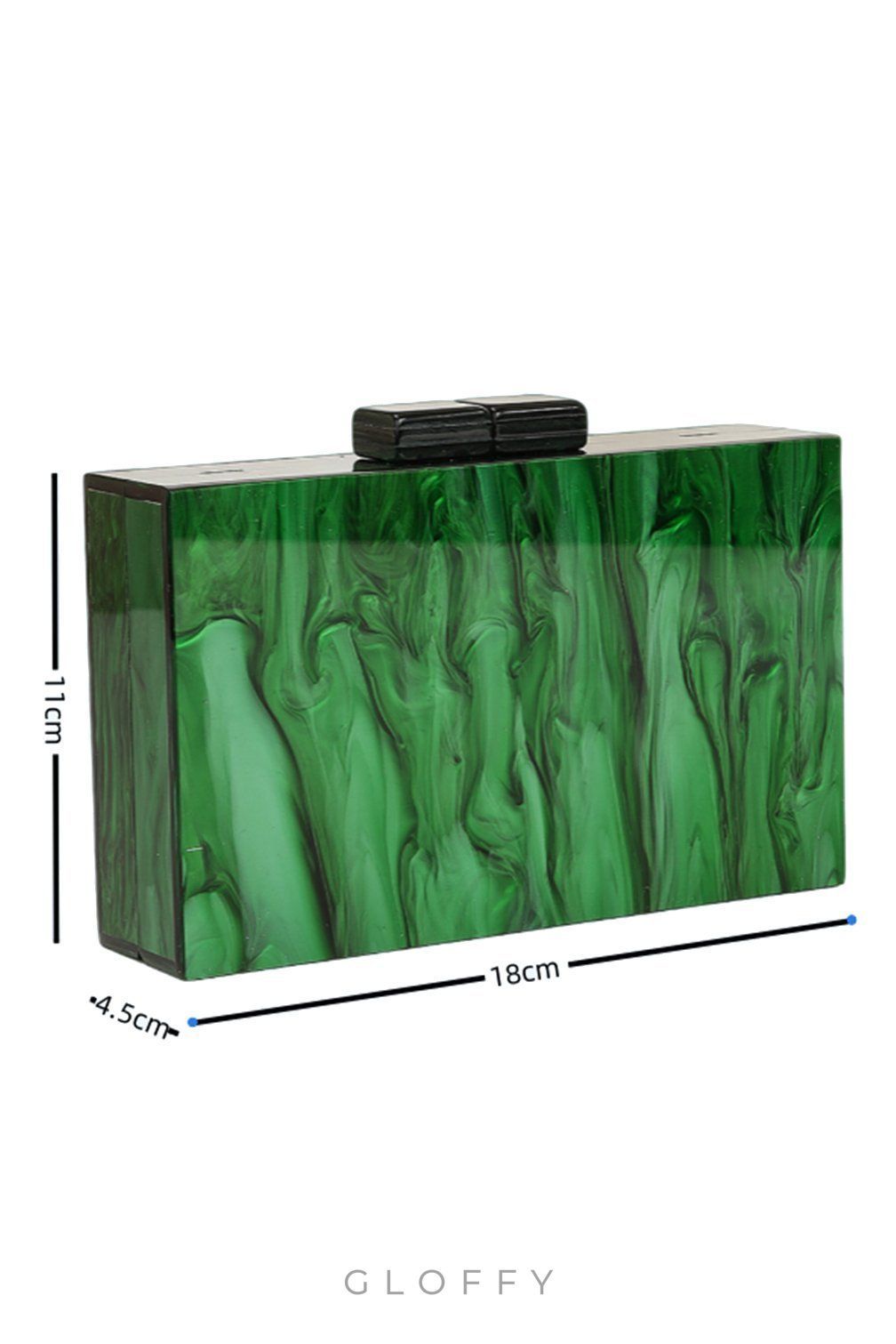 Emerald Mermer Desenli Boncuk Saplı Çanta