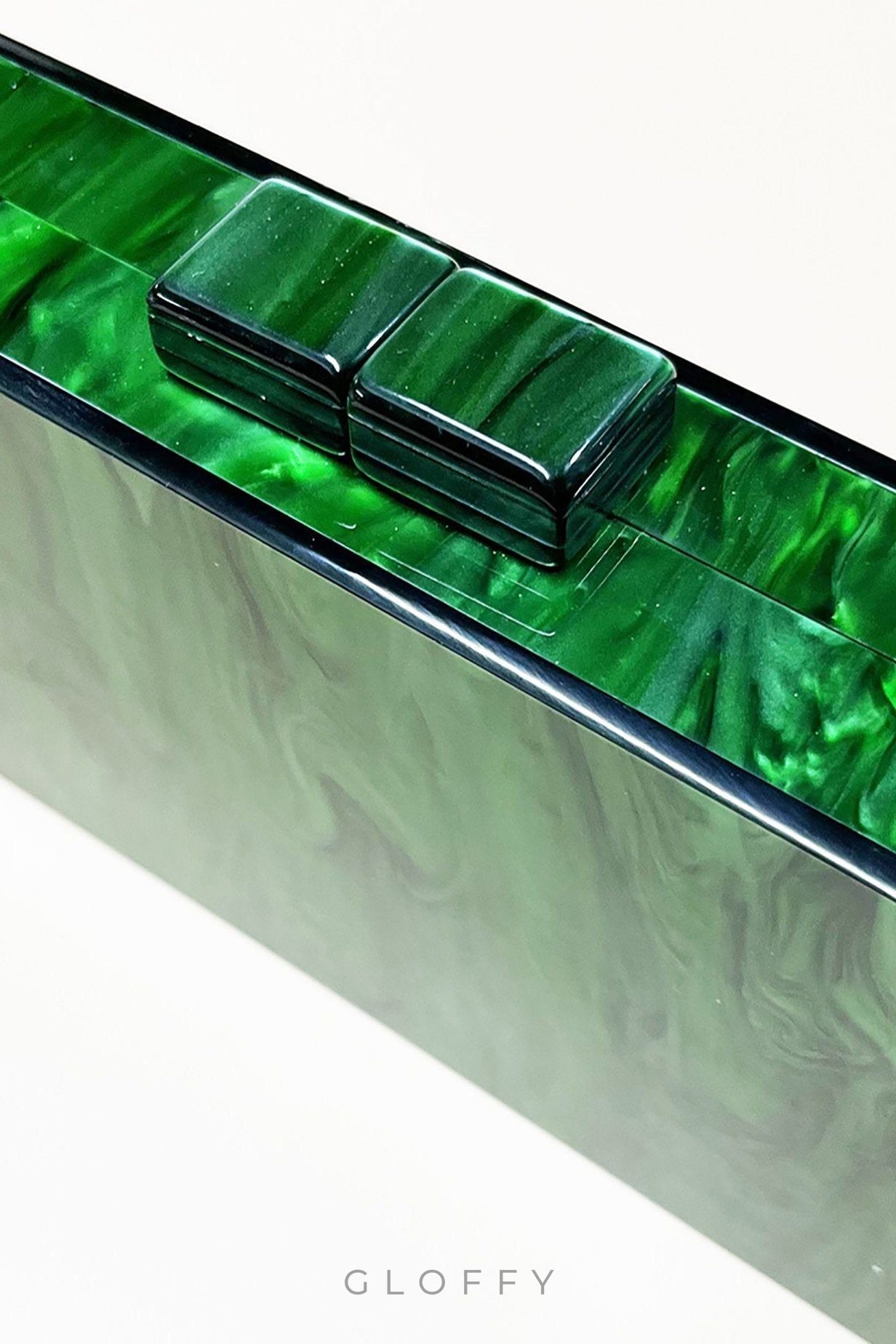 Emerald Mermer Desenli Boncuk Saplı Çanta