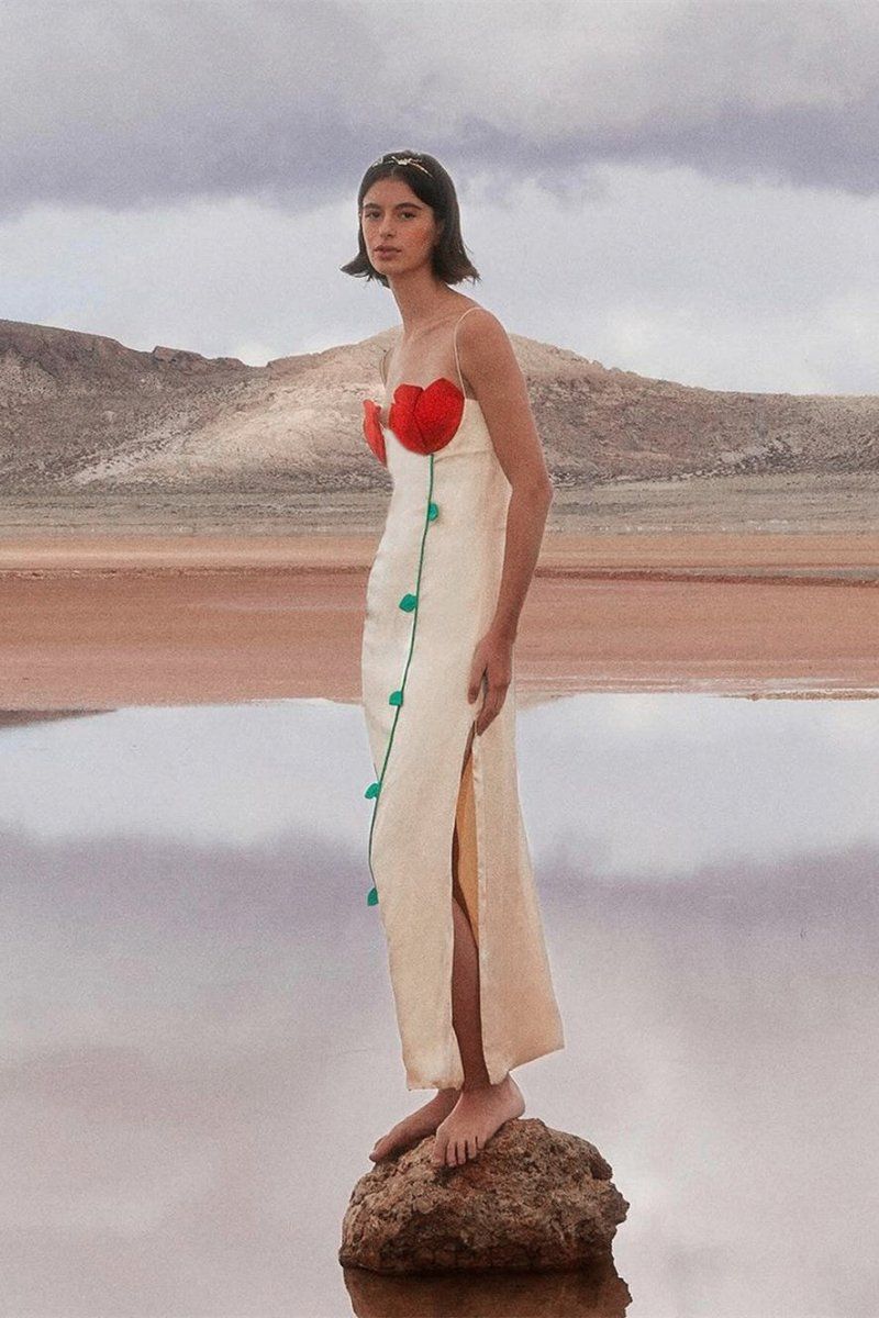 Belle Rose Detaylı Maxi Elbise