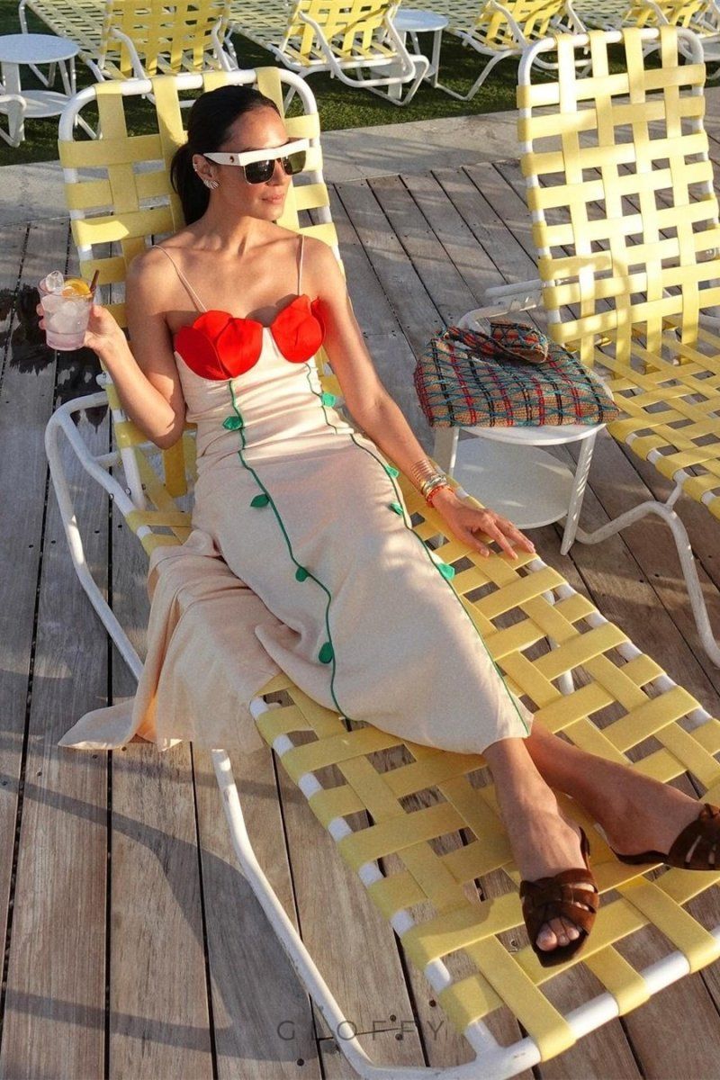 Belle Rose Detaylı Maxi Elbise