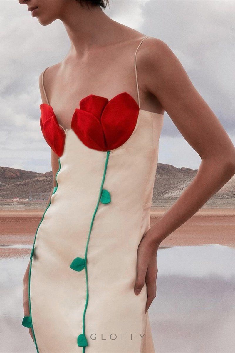 Belle Rose Detaylı Maxi Elbise