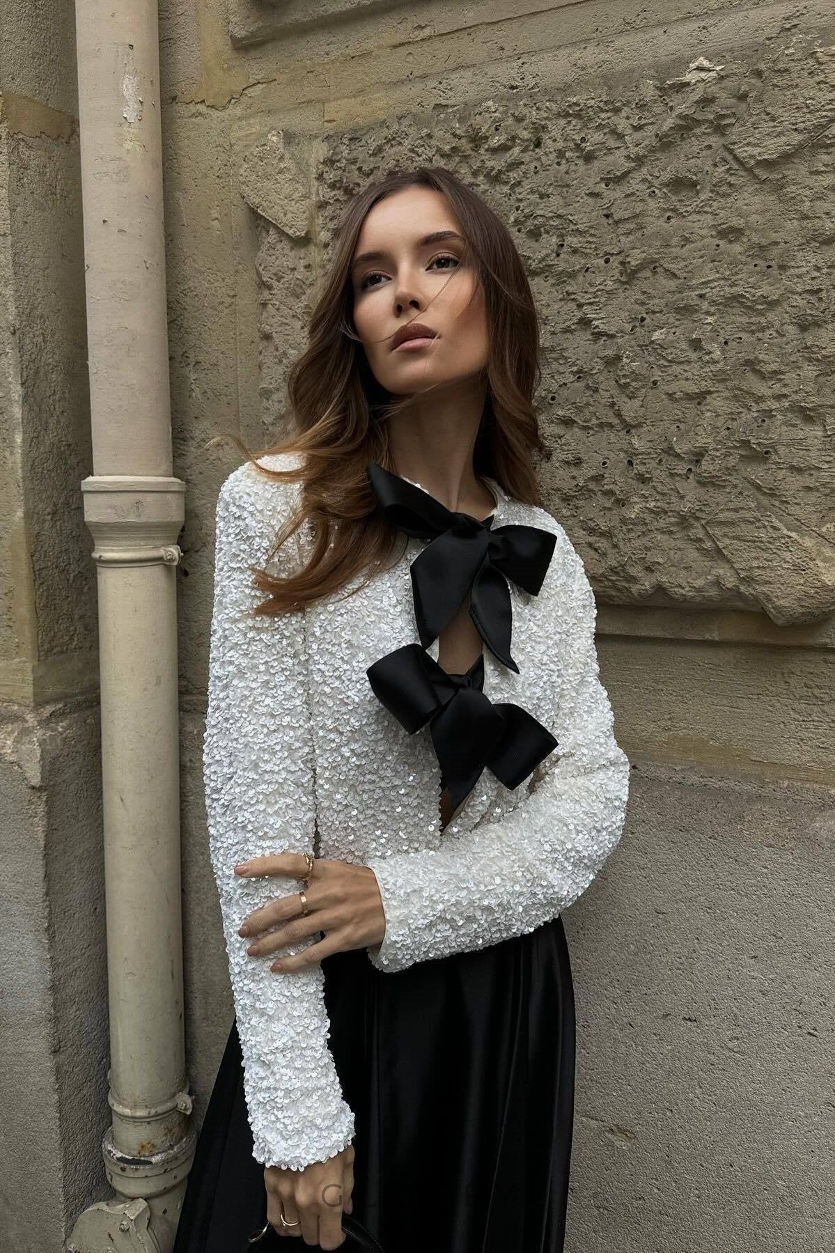 Cara Fiyonk Detaylı Payetli Bluz