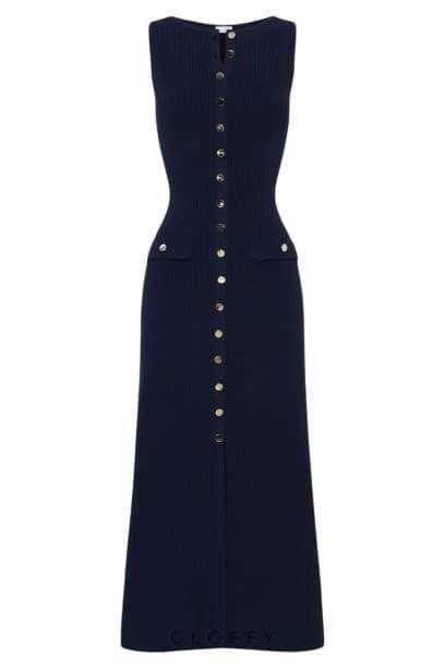 Claire Örgü Kolsuz Uzun Elbise