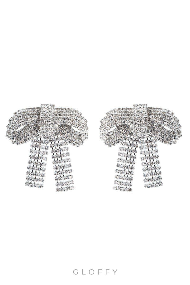 Kristal İşlemeli Fiyonk Küpeler