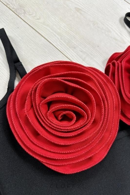 Emily Çiçek Detaylı Slip Maxi Elbise