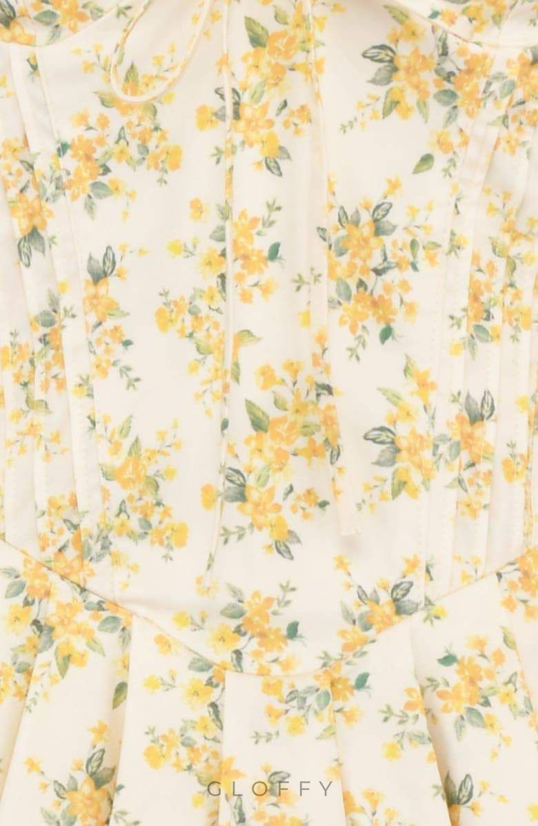 Emily Çiçekli Korse Mini Elbise