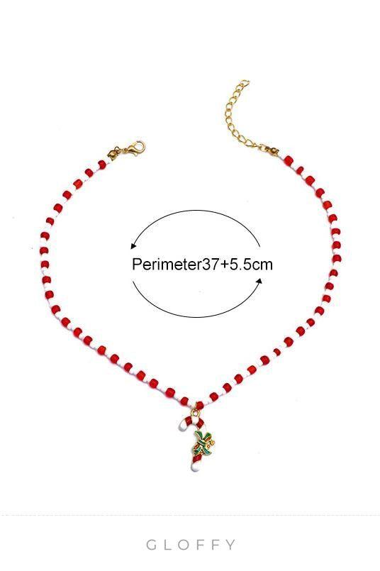 Emayeli Baston Şeker Boncuklu Kolye