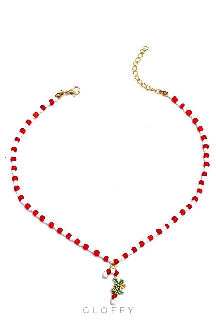 Emayeli Baston Şeker Boncuklu Kolye