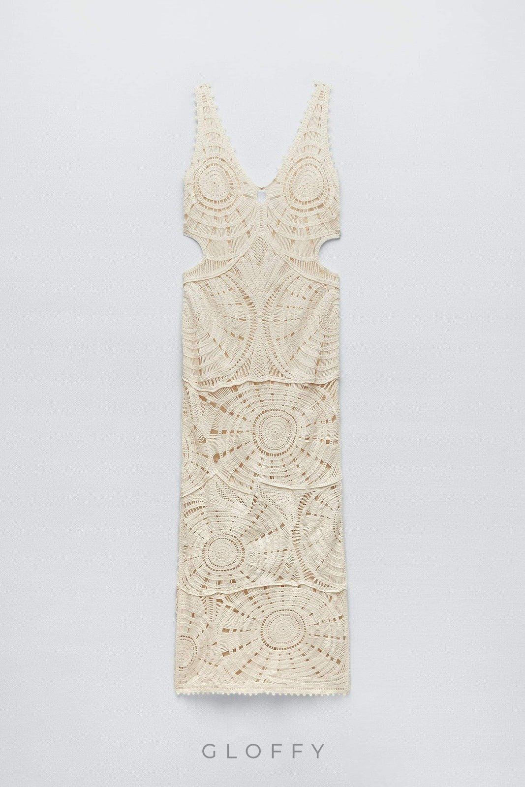 Ethel Cut-out Tığ İşi Uzun Elbise