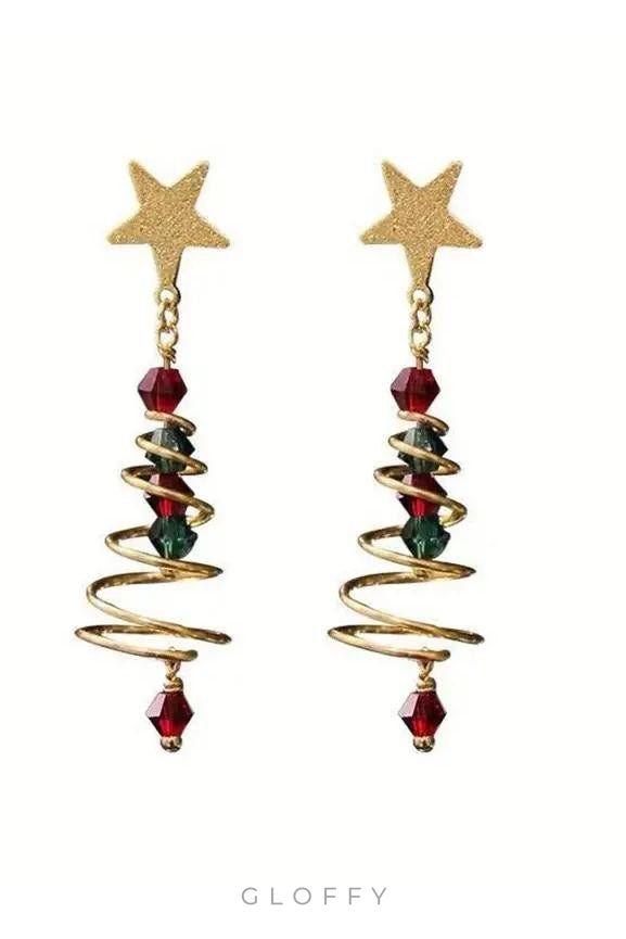 Eudora Noel Ağacı Damla Küpeler