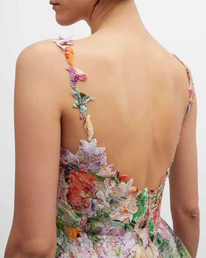 Viola Dantel İşlemeli Midi Elbise