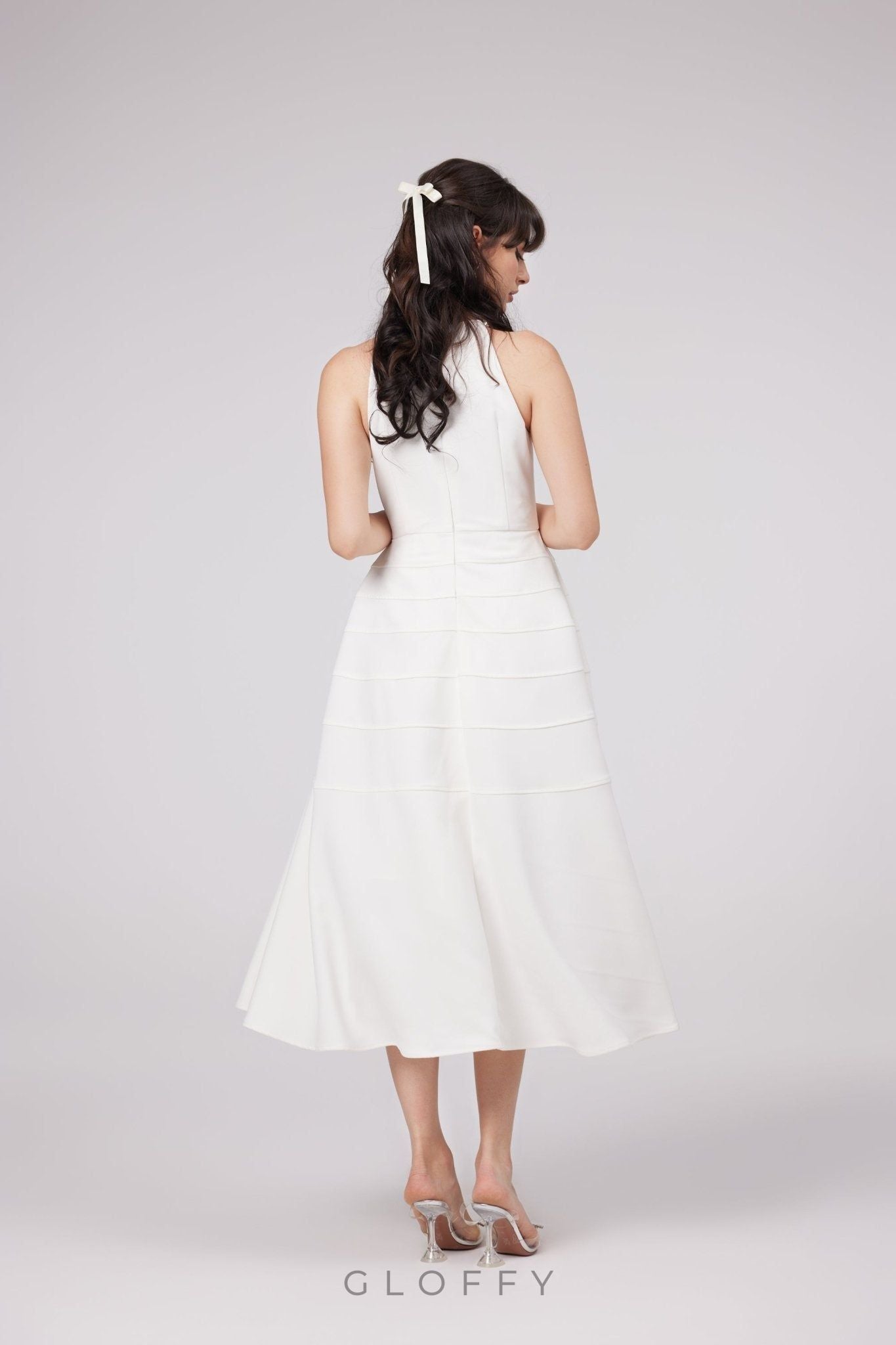 Clarencia Kristal Detaylı Midi Elbise