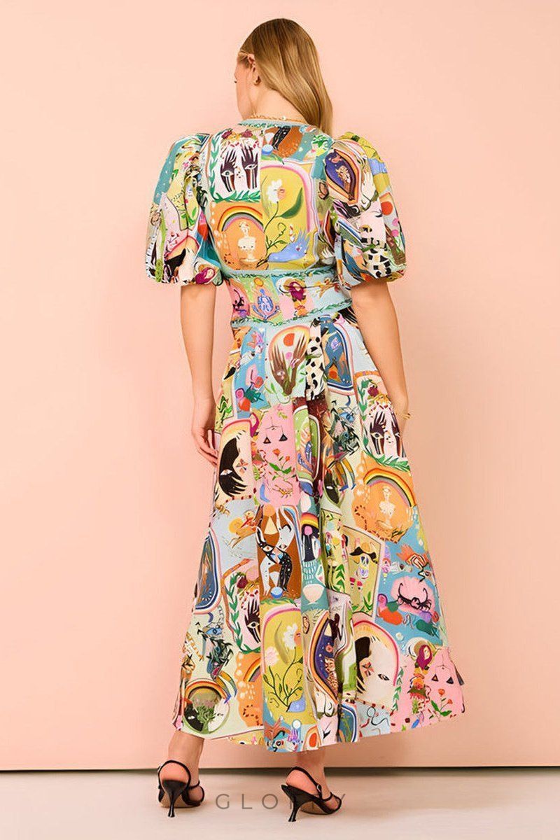 Juliana Puf Kollu Midi Elbise