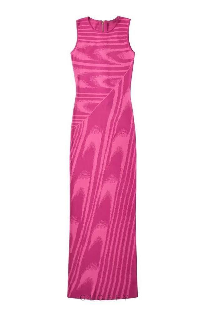 Kailani Yuvarlak Yaka Örme Maxi Elbise