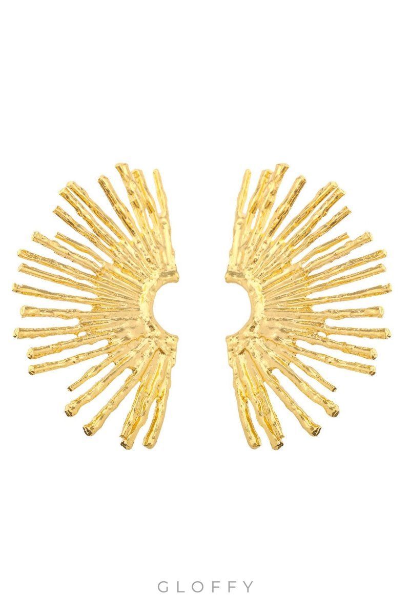 Metalik Sektör Yarım Daire Küpeler