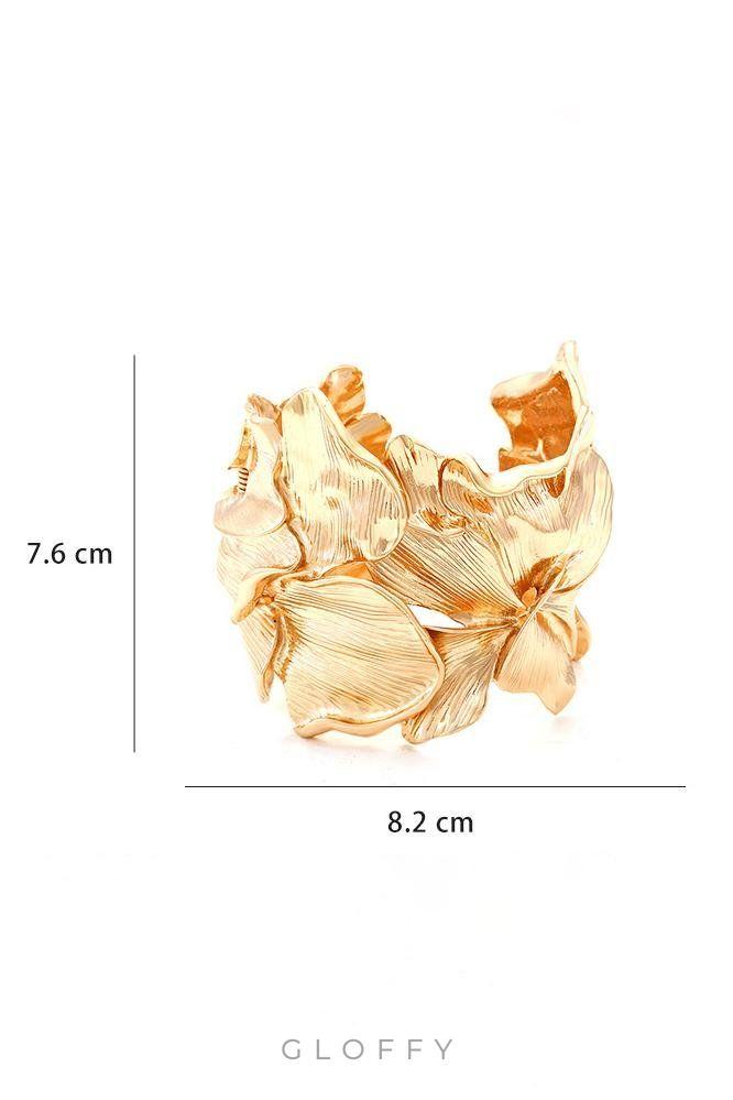 Metalik Dokulu Çiçek Bileklik