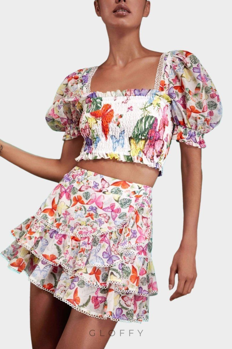 Mona Kelebek Baskılı Set