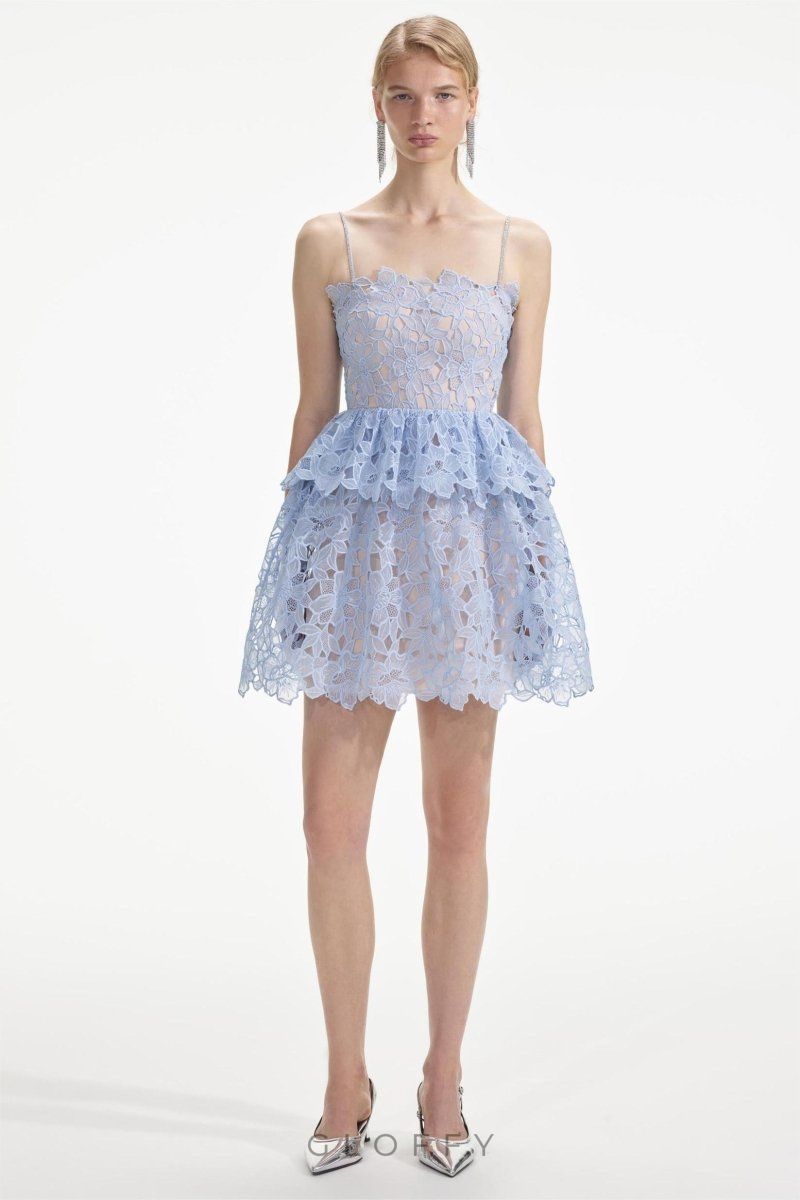 Ophelia Dantel Katmanlı Askılı Mini Elbise