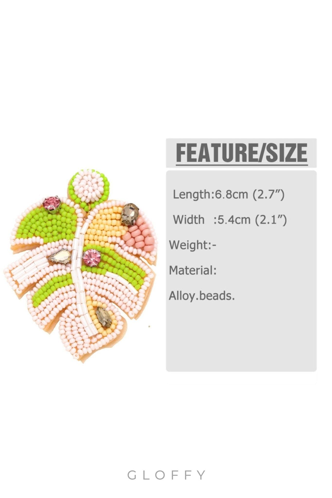 Palmiye Yaprağı Boncuklu Küpeler