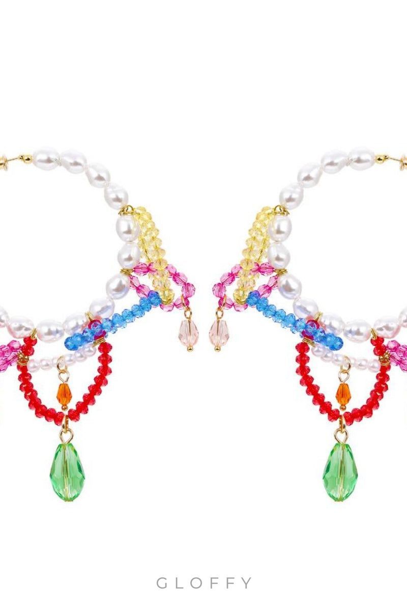 Rox Boncuklu Püskül Küpeler