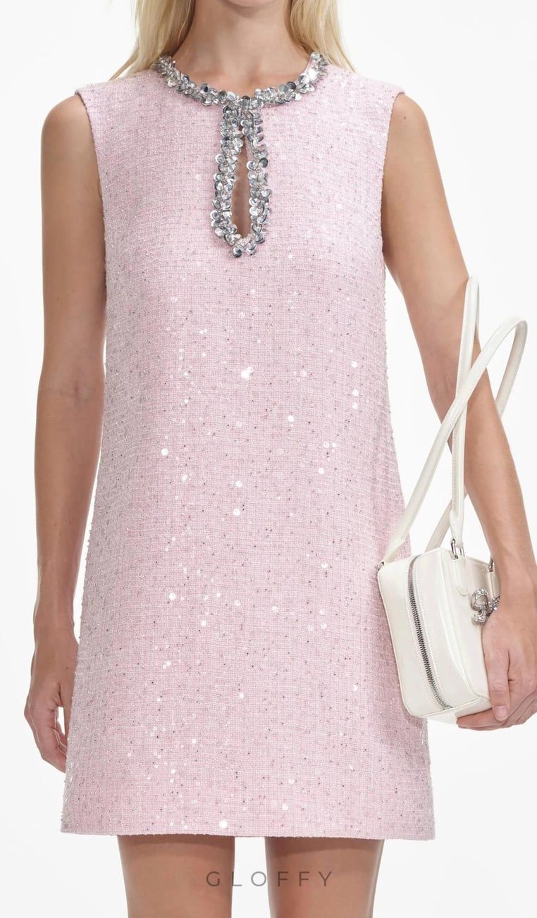 Celeste Payetli Tüvit Mini Elbise