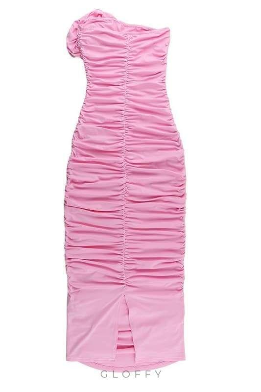 Tina Çiçek Straplez Midi Elbise