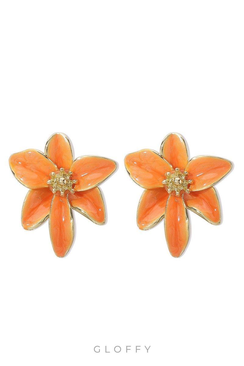 Vintage Emaye Çiçek Küpeler